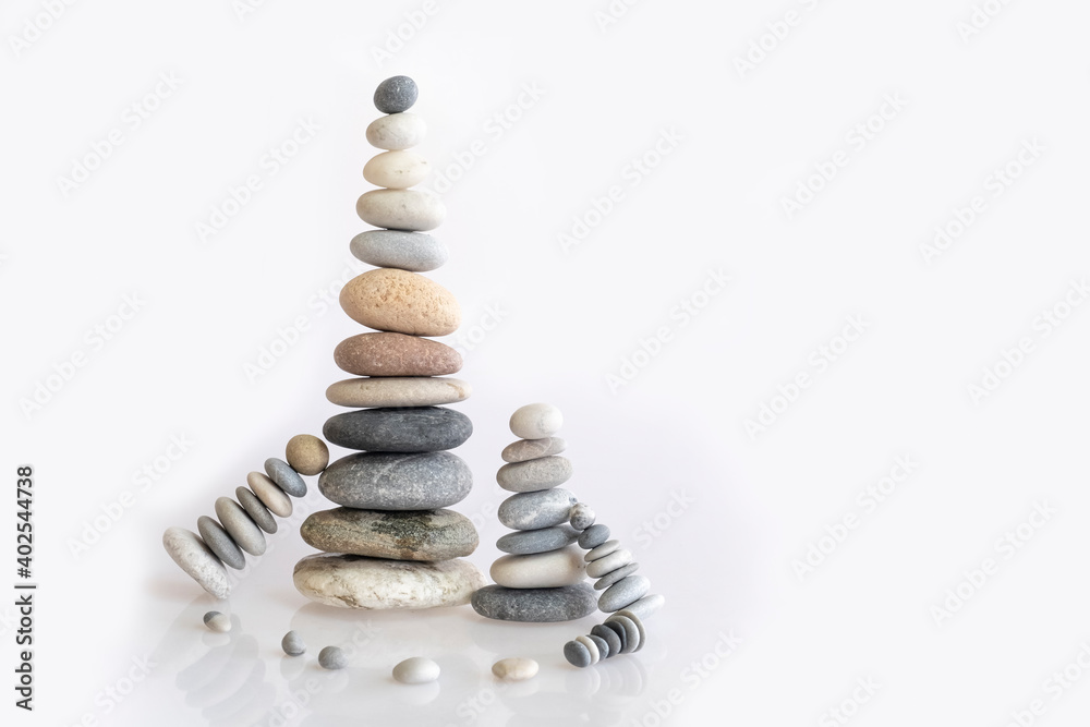 Fototapeta premium Creative expression of business and career wars with zen stones