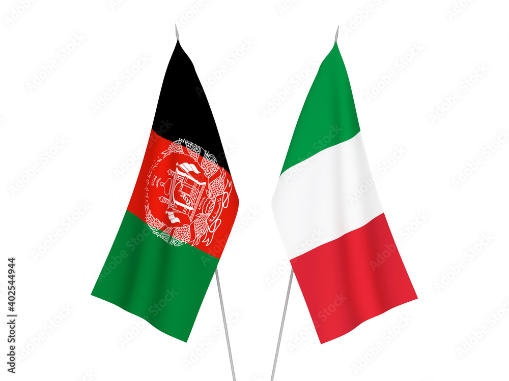 Italy and Islamic Republic of Afghanistan flags Italy and Islamic Republic of Afghanistan flags