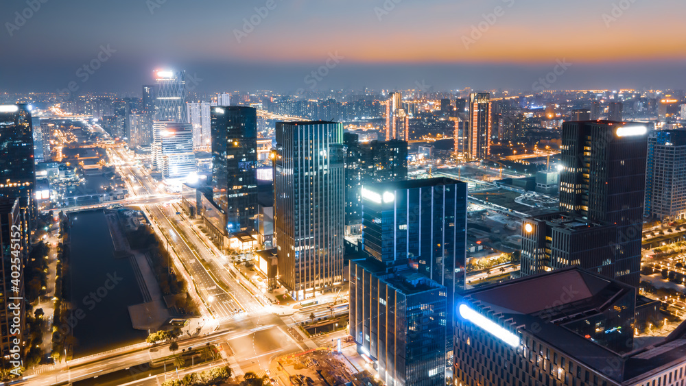 Night view of Ningbo Financial District Night view of Ningbo Financial District