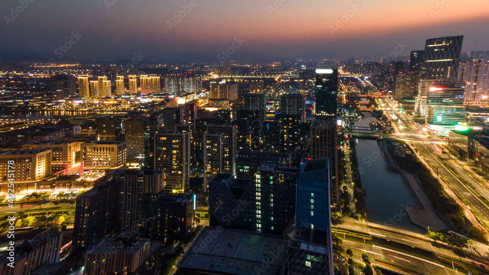 Night view of Ningbo Financial District Night view of Ningbo Financial District