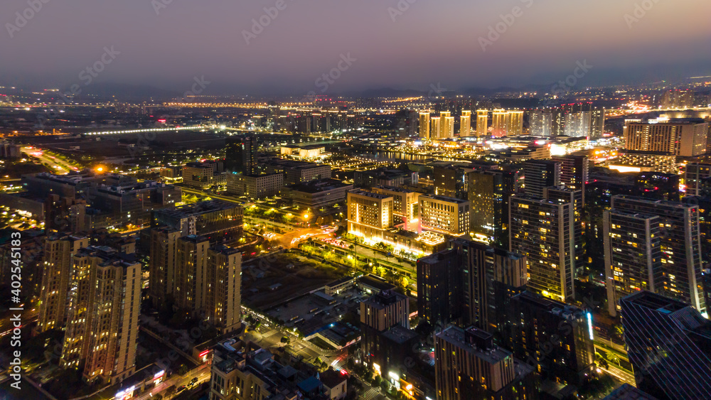 Night view of Ningbo Financial District