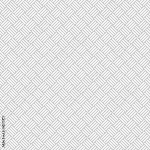 Wicker seamless pattern in light grey. Basket weave. Woven texture.
