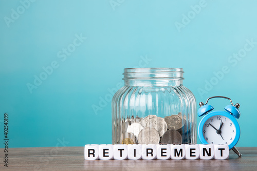 Saving money for retirement plan. photo