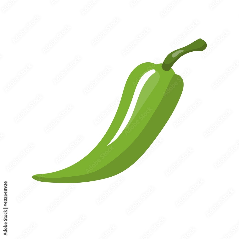 Cartoon green pepper isolated on white background. Vector illustration. Cartoon green pepper isolated on white background. Vector illustration.