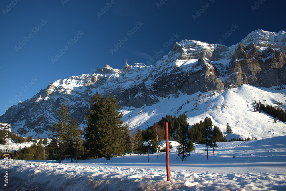 Winter Landschaft am Alpstein Gebirge in der Schweiz 18.12.2020