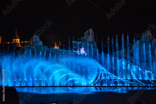 fountain in night