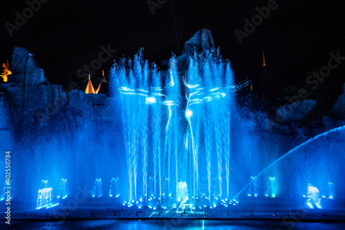 fountain at night
