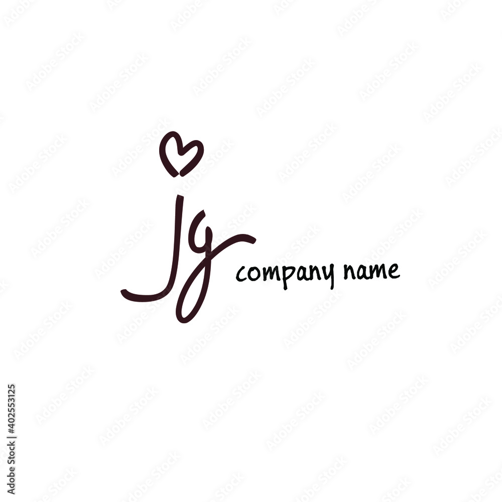 Fototapeta premium JG J G Initial handwriting creative fashion elegant design logo Sign Symbol template vector icon