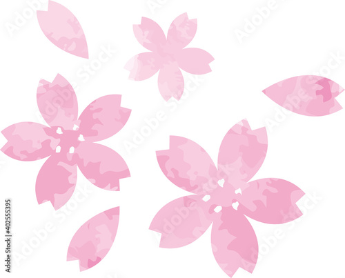 水彩風の桜の花びら