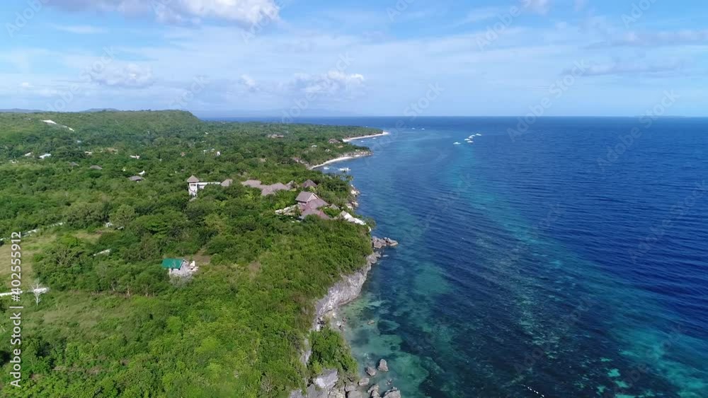 white beach with boats by drone shot at Philippines, bohol white beach with boats by drone shot at Philippines, bohol