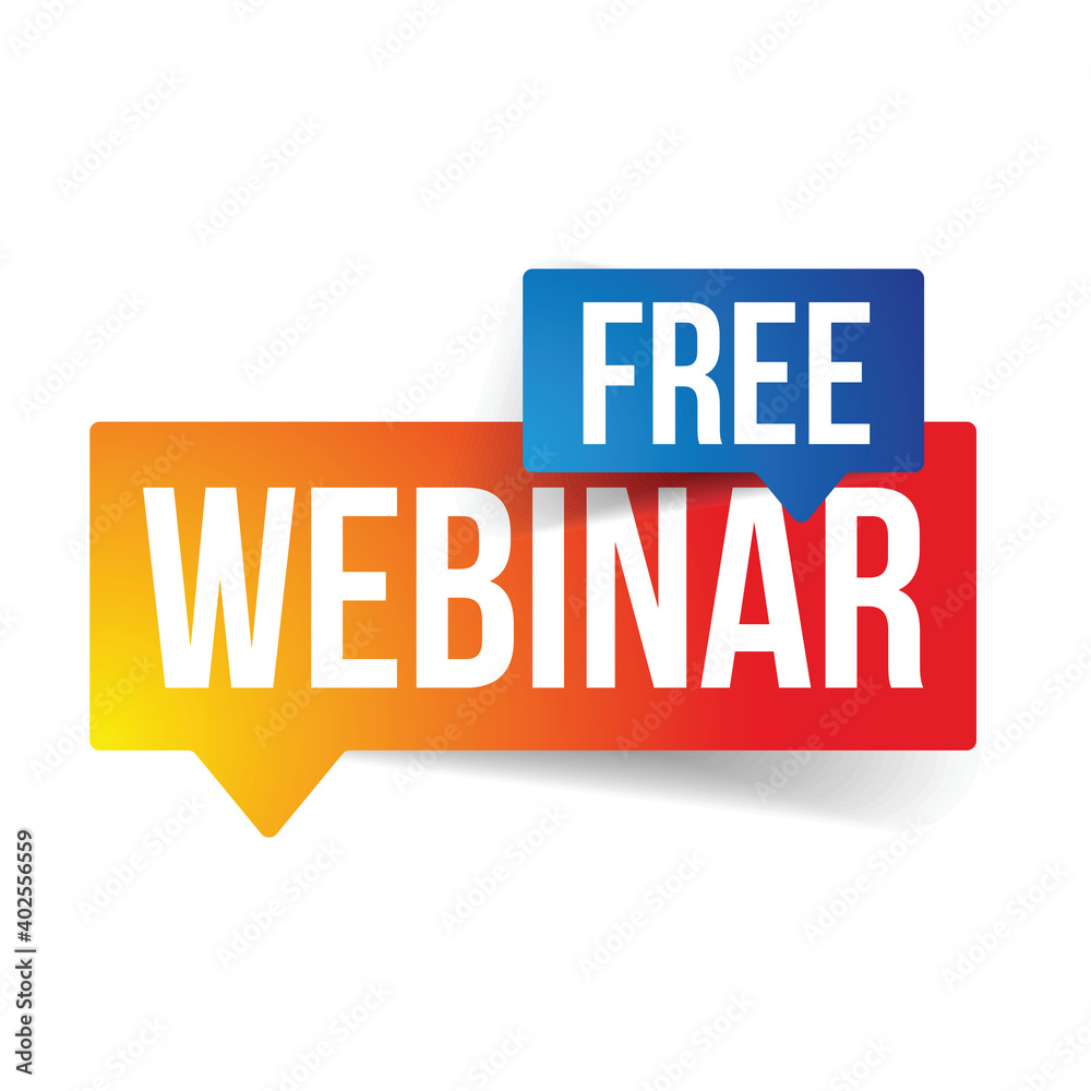 Free Webinar sign label speech bubble Free Webinar sign label speech bubble