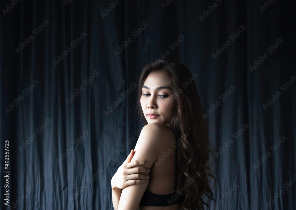 Beautiful lady wearing little bra and small pant,portrail model posing,sexy woman