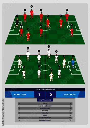 football infographic for sport event design with statistic information