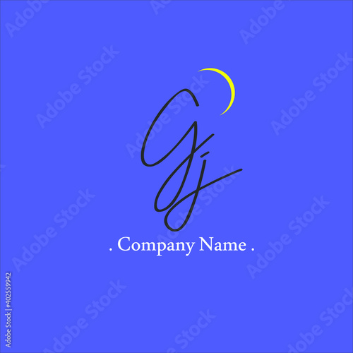 G J GJ Initial handwriting or handwritten logo for identity