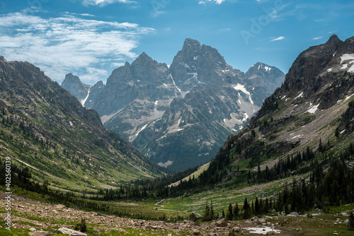 Hazy Grand Teton with Cascade Canyon In The Foreground © kellyvandellen