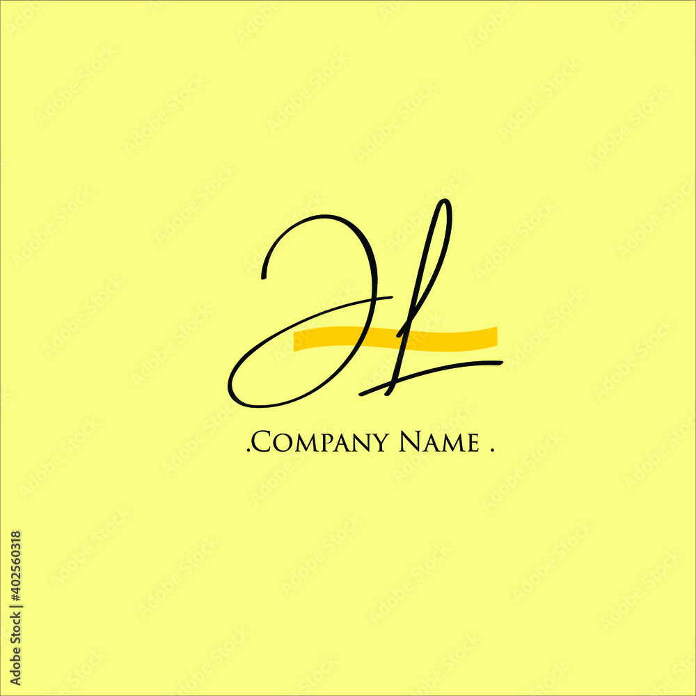 Obraz premium J L JL Initial handwriting or handwritten logo for identity