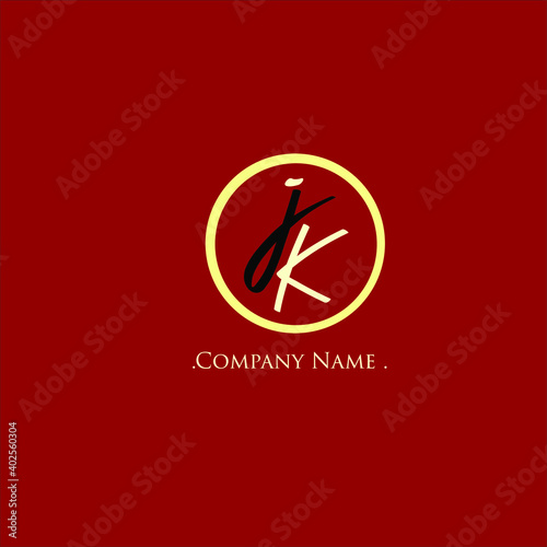 J K JK Initial handwriting or handwritten logo for identity
