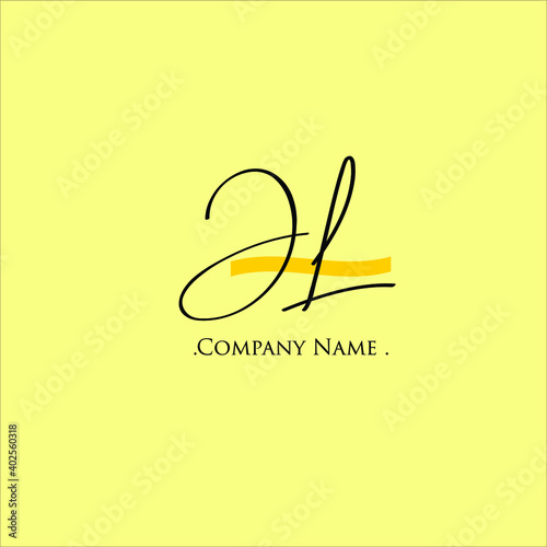 J L JL Initial handwriting or handwritten logo for identity