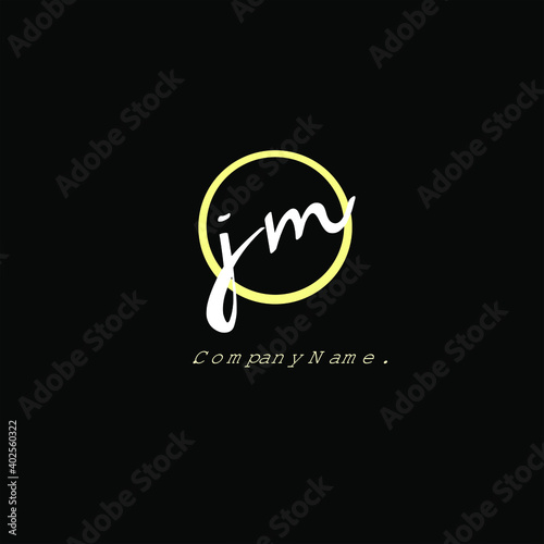 J M JM Initial handwriting or handwritten logo for identity