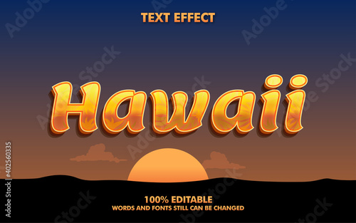 Hawaii Vector Text Effect