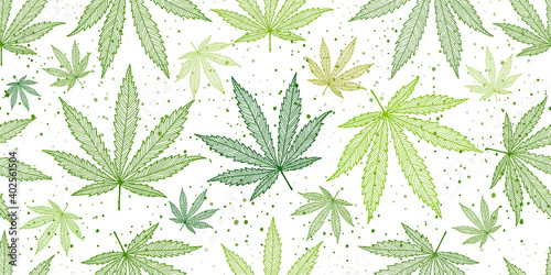 Cannabis Leaves. Seamless Pattern for your design