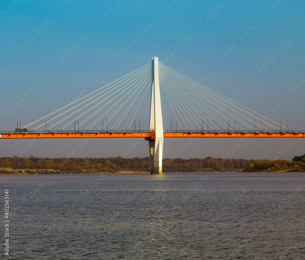 Obraz premium The channel span of the Murom cable-stayed bridge