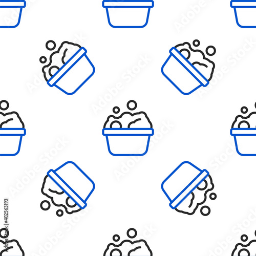 Line Pets bath icon isolated seamless pattern on white background. Colorful outline concept. Vector.
