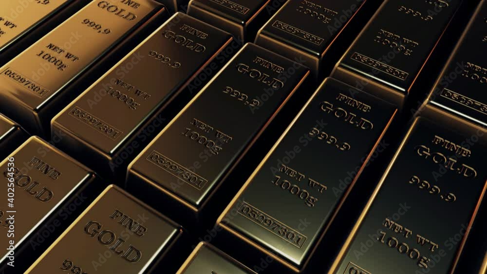 Gold Bars or Gold Bullion 3d animation of a lot of Gold Ingots v1 4k. High quality 4k footage Gold Bars or Gold Bullion 3d animation of a lot of Gold Ingots v1 4k. High quality 4k footage