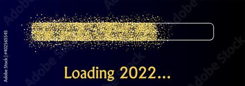 Fotografie Loading 2022 golden Stars loading bar