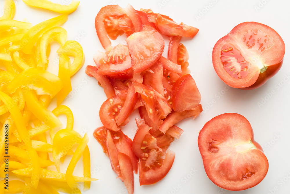 Vegetable Salad, yellow peppers with tomatoes Vegetable Salad, yellow peppers with tomatoes