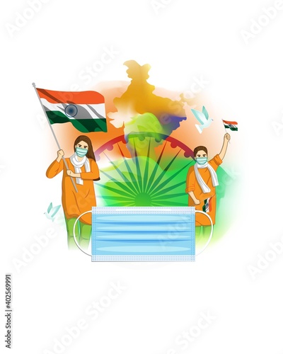 vector illustration for Indian patriotic banner  tricolor abstract background