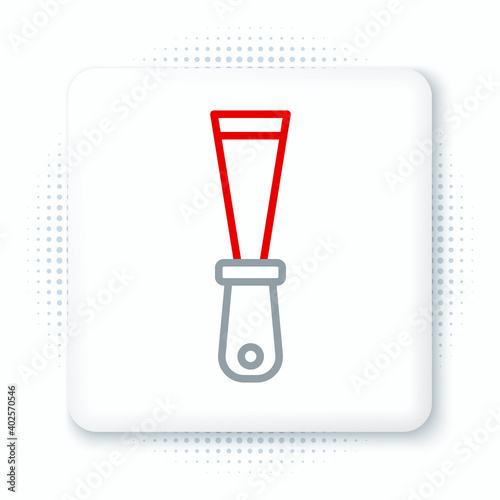 Line Putty knife icon isolated on white background. Spatula repair tool. Spackling or paint instruments. Colorful outline concept. Vector.