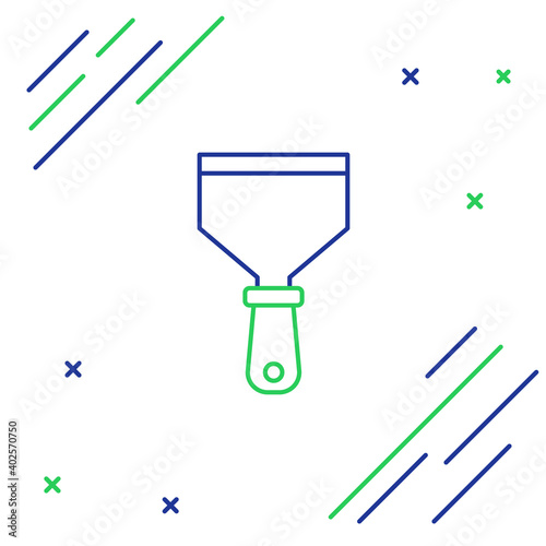 Line Putty knife icon isolated on white background. Spatula repair tool. Spackling or paint instruments. Colorful outline concept. Vector.