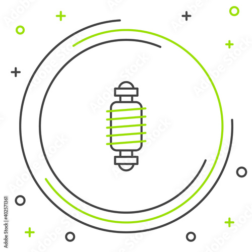 Line Bicycle suspension icon isolated on white background. Colorful outline concept. Vector.
