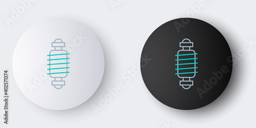 Line Bicycle suspension icon isolated on grey background. Colorful outline concept. Vector.