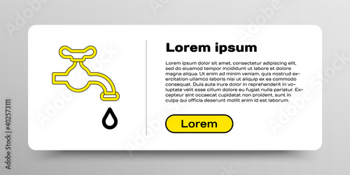 Line Water tap with a falling water drop icon isolated on white background. Colorful outline concept. Vector.