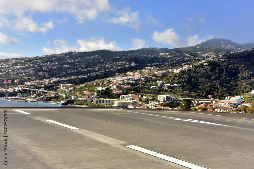 Airport terminal da Madeira Portugal, Funchal, island in the Atlantic Ocean, - obrazy, fototapety, plakaty 