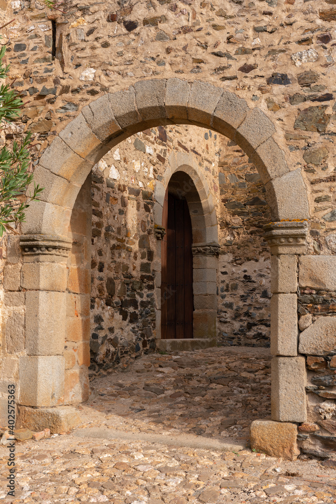 Door entrance of Terena Castle in Alentejo, Portugal