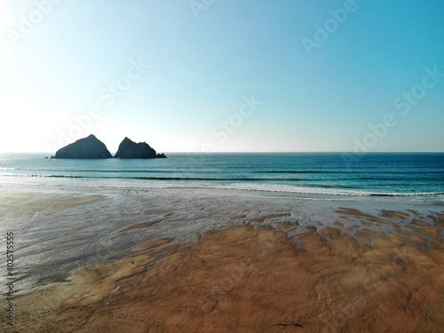 The view out over Holwell Bay towards the rocks at sea photo