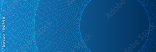 Blue circular lines abstract futuristic technology banner design. Vector background