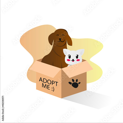 Illustration adopt pets design vector isolated on white background