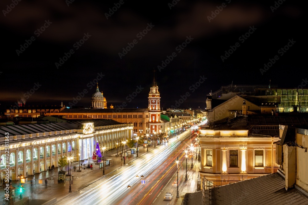 Top view of Nevsky Prospekt in St. Petersburg