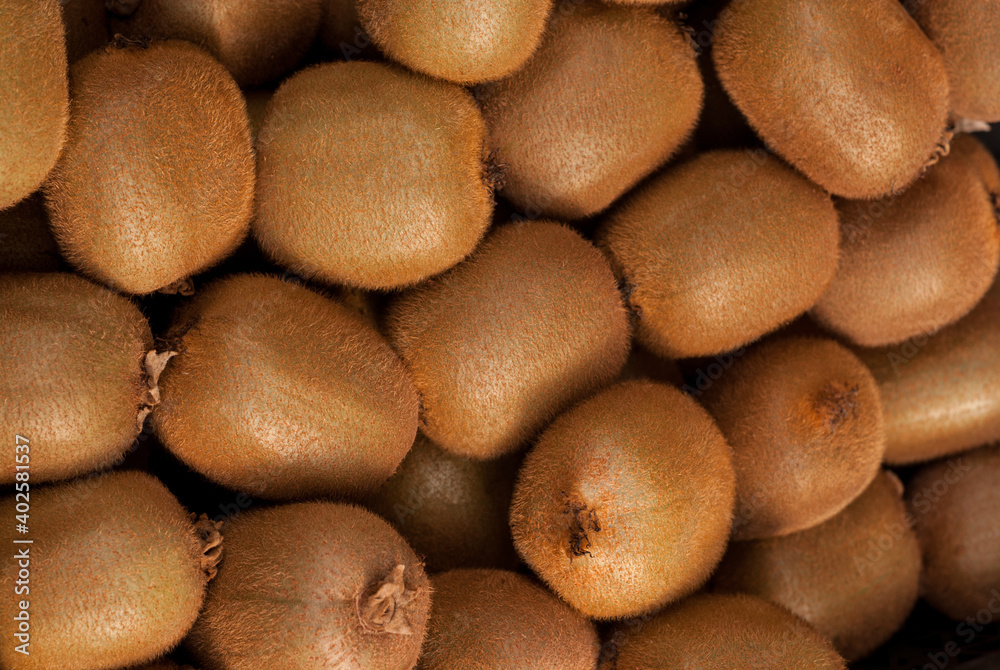 Pile of raw kiwi fruit view from above Pile of raw kiwi fruit view from above