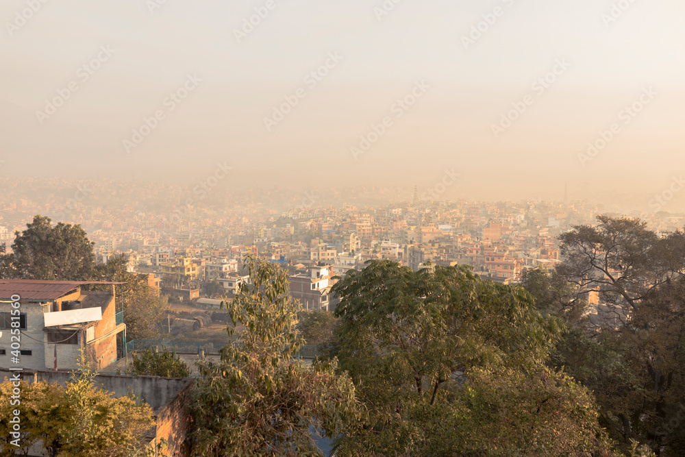 Kathmandu metropolis view from Kirthipur, Nepal.