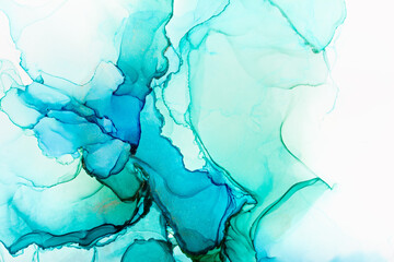 Modern hand painted artwork of abstract transparent alcohol ink background. Art for design