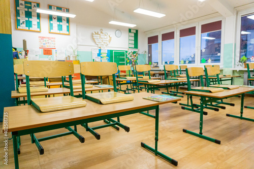 Empty school - due to coronavirus COVID-19