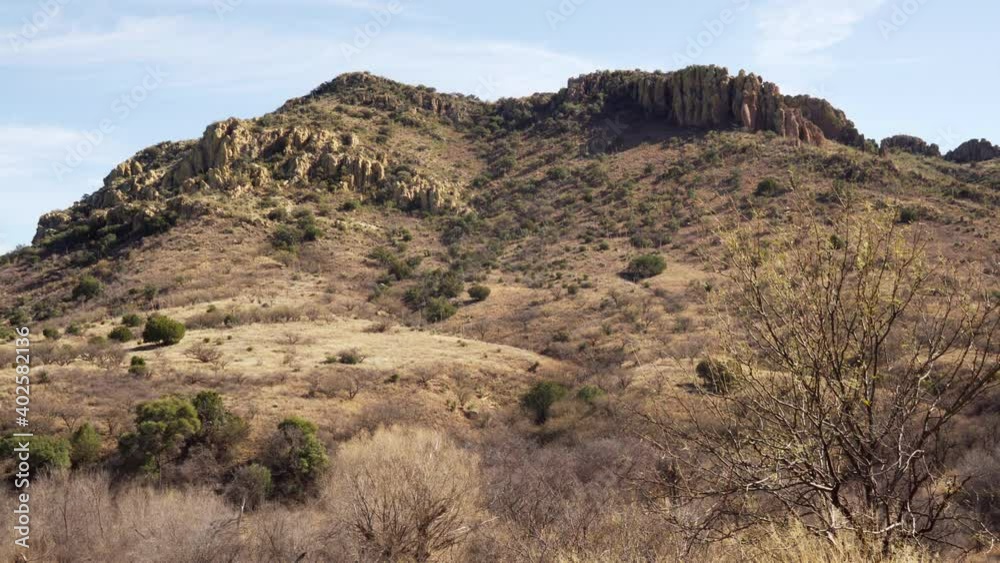 Hills and rocks near Lake Arivaca, Arizona, USA. Pan to left Hills and rocks near Lake Arivaca, Arizona, USA. Pan to left