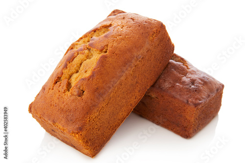 Bild auf Leinwand Plum cake on white background.