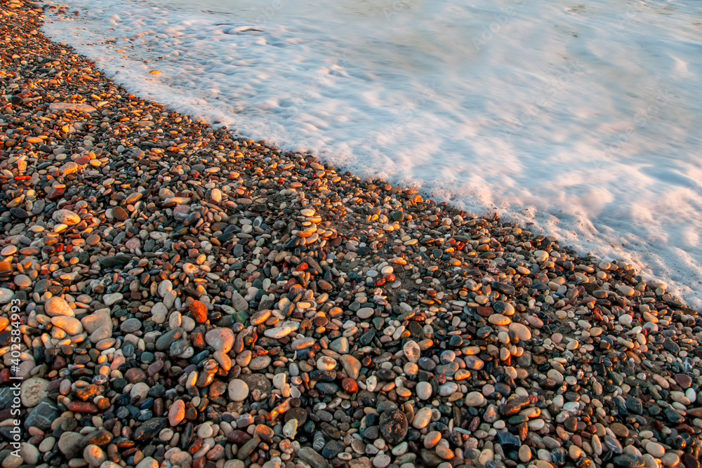 Obraz premium Macro shots, Beautiful nature scene. Pebbles on a Beach