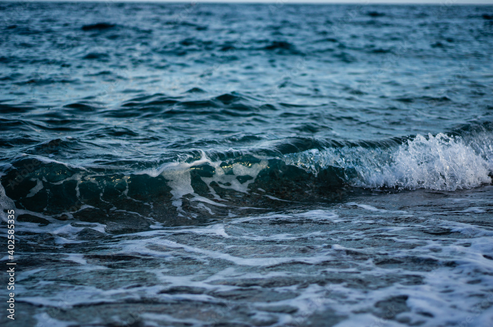 sea waves splash while braking and spray. focus on waves sea waves splash while braking and spray. focus on waves